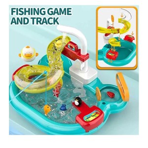 اسباب بازی سینک ظرفشویی و سرسره ماهی آبی Dream Play Pool 2 in 1_اسباب بازی لوازم خانگی